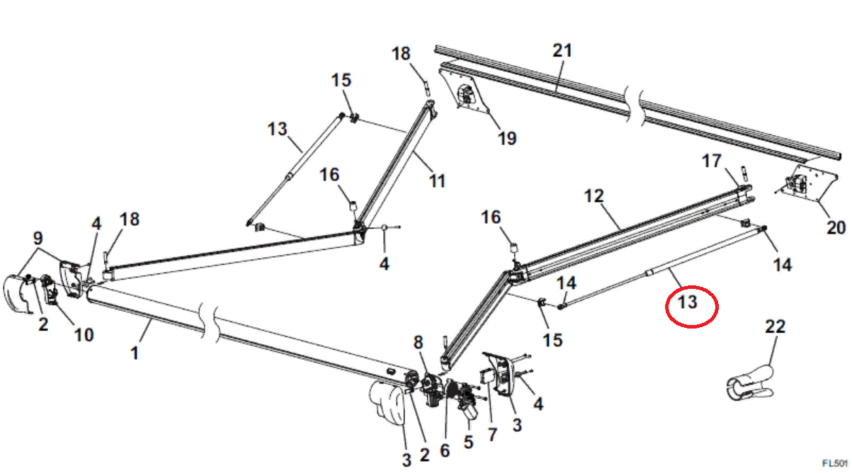 Carefree RV Awning Shock R001788